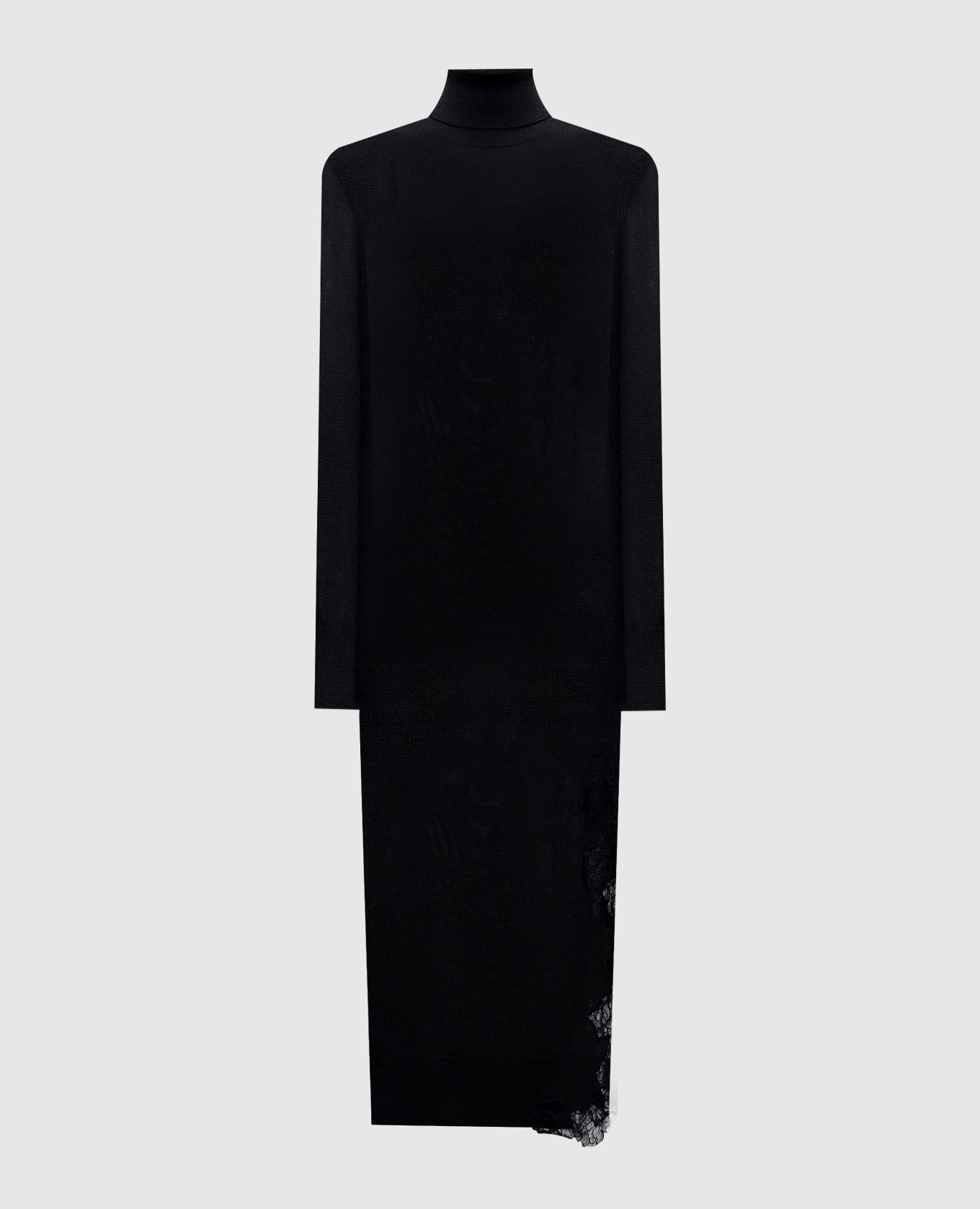 

Black midi dress with wool and lace Ermanno Scervino