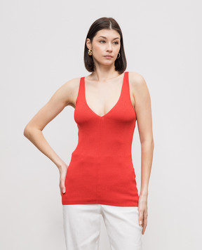 JOSEPH Red ribbed top JF008286
