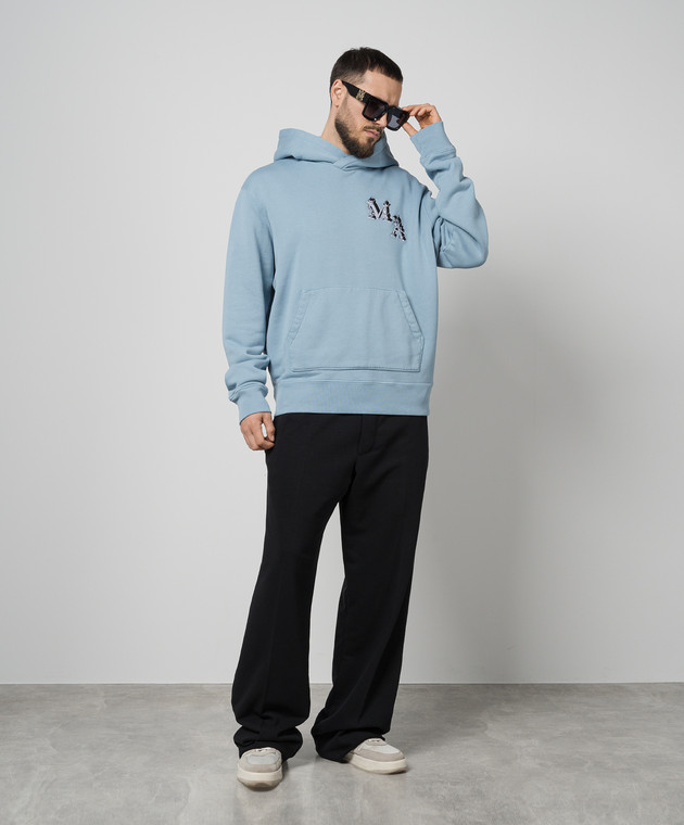 AMIRI - ANGEL blue hoodie with embroidery AMJYHD1018 - shop