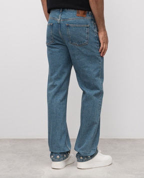 Valentino Blue jeans with eyelets 7V3DE05PB0W