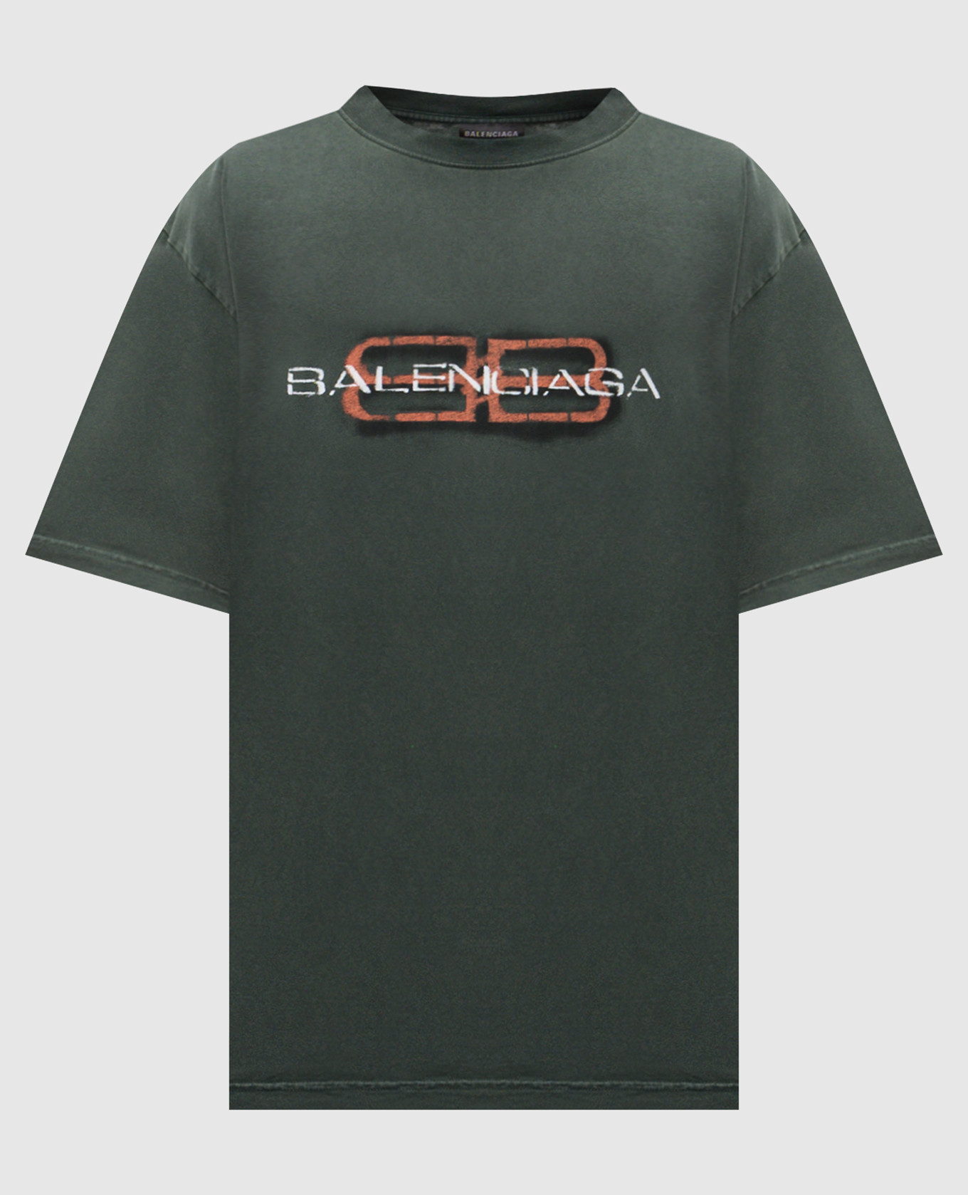 

Green t-shirt with logo print Balenciaga