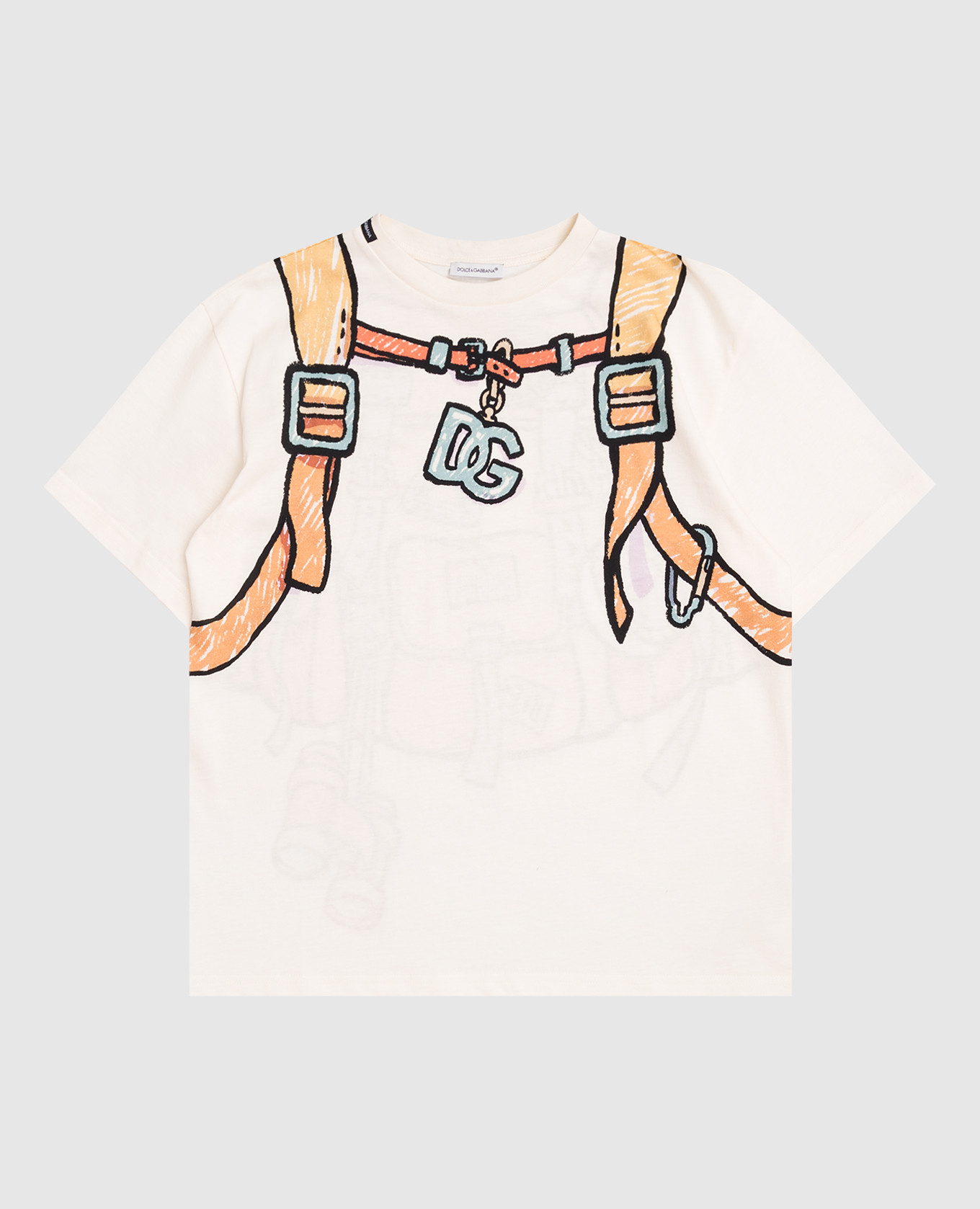 Children&#39;s beige T-shirt with print Dolce&Gabbana