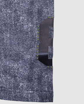 RiminiVeste Children's blue leggings with crystals 440