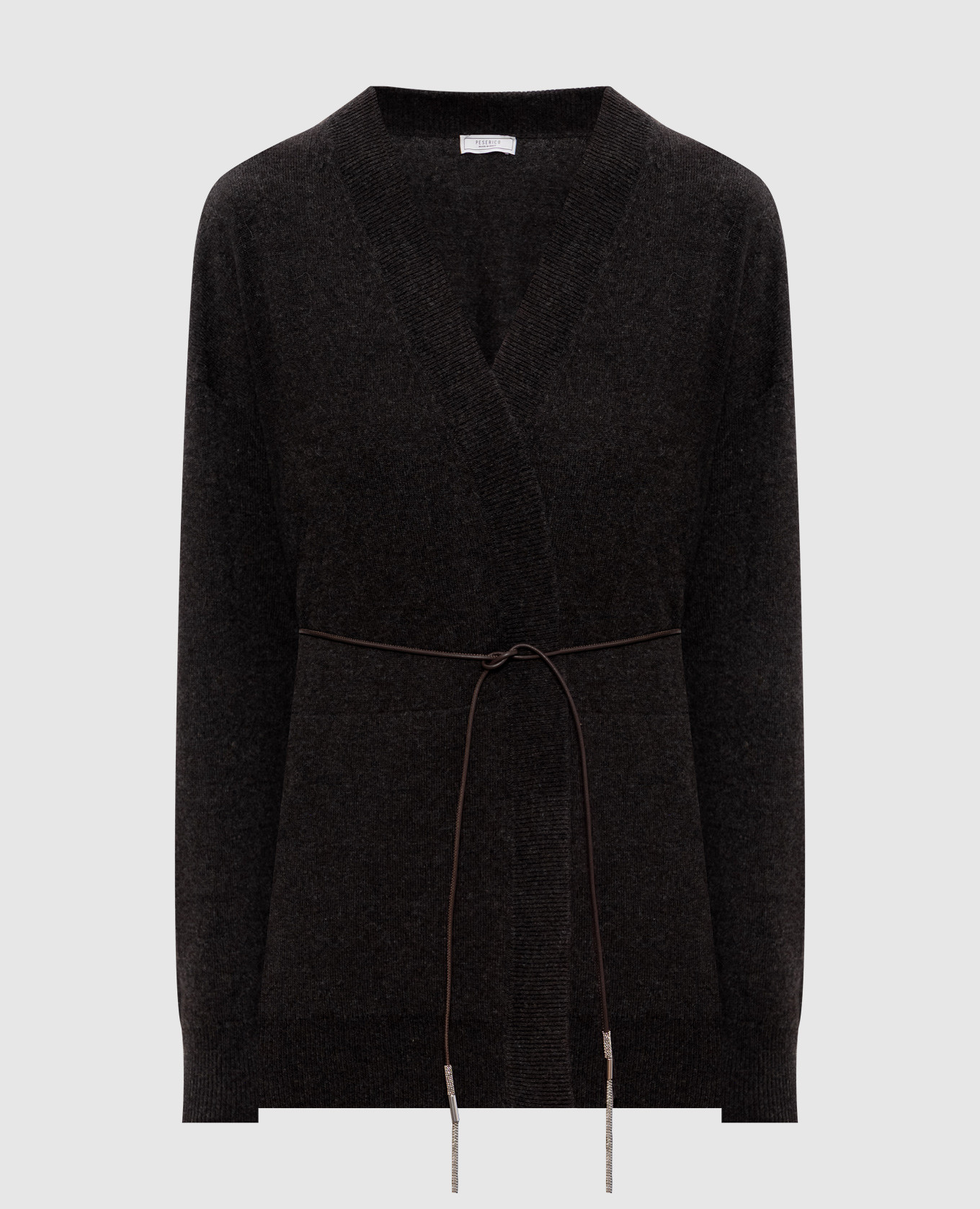 

Brown cardigan made of wool, silk and cashmere Peserico