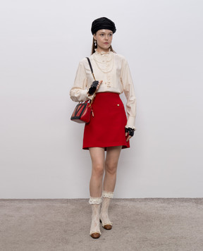 Valentino Red wool and silk mini skirt 7B3RACM21CF