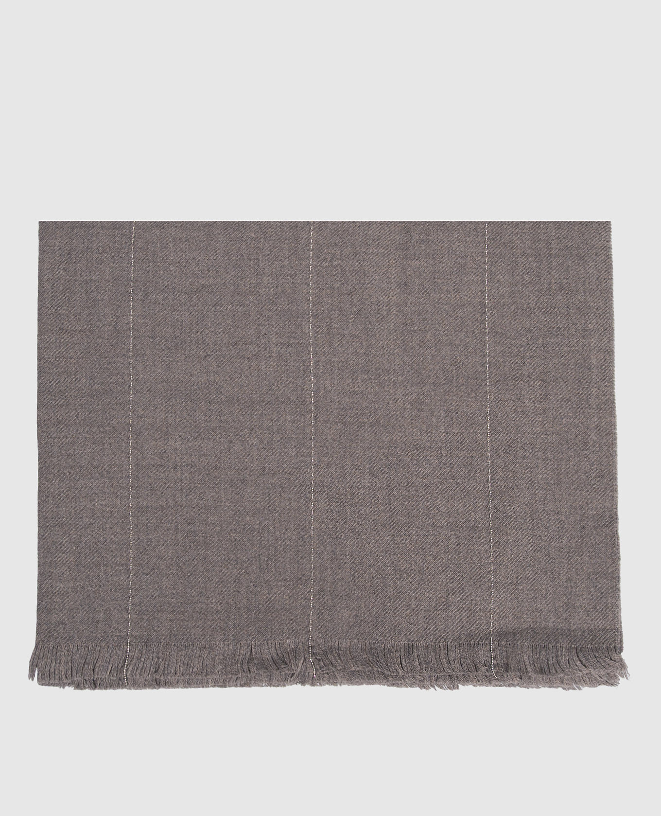 Gray wool scarf with monil chain Peserico