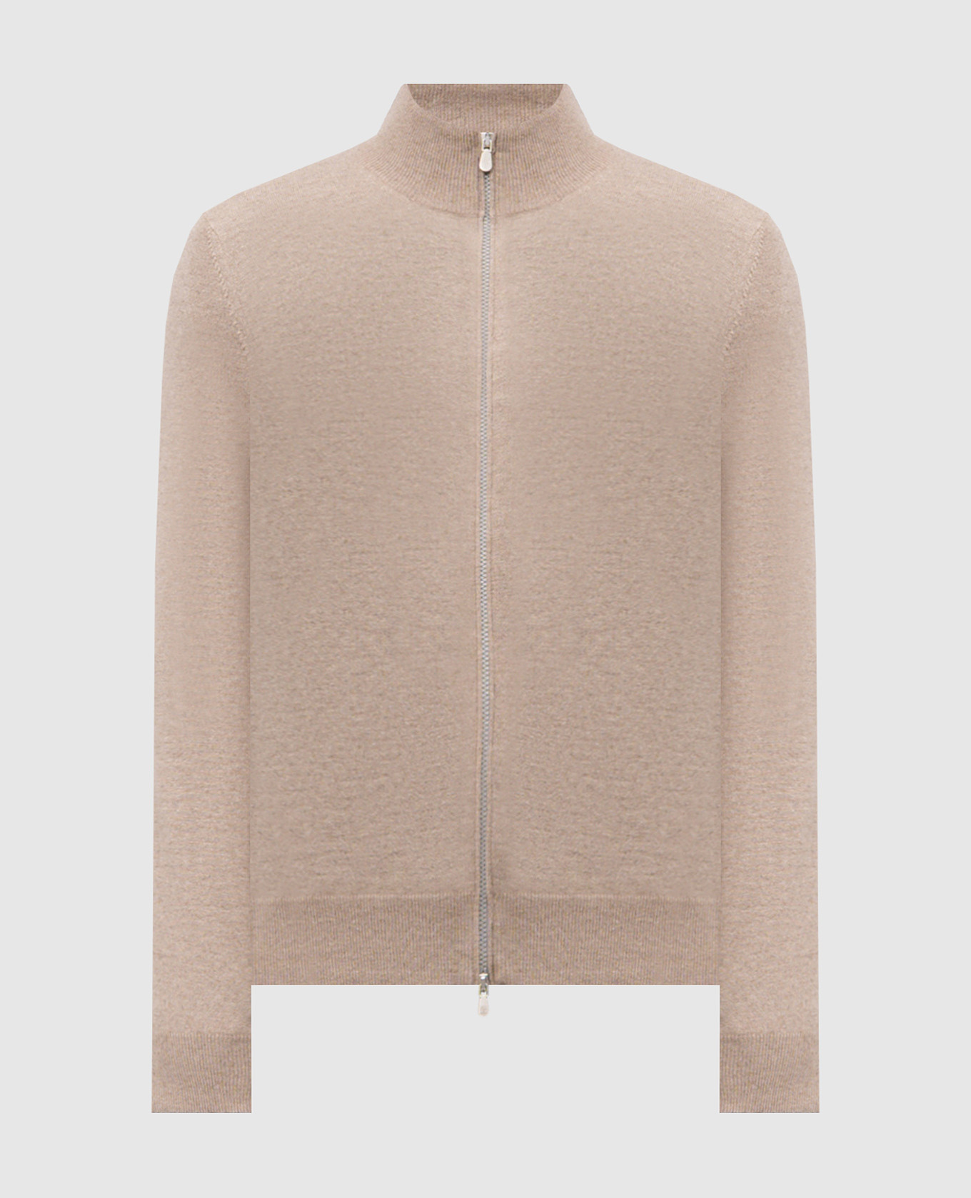 Beige melange cashmere cardigan Brunello Cucinelli