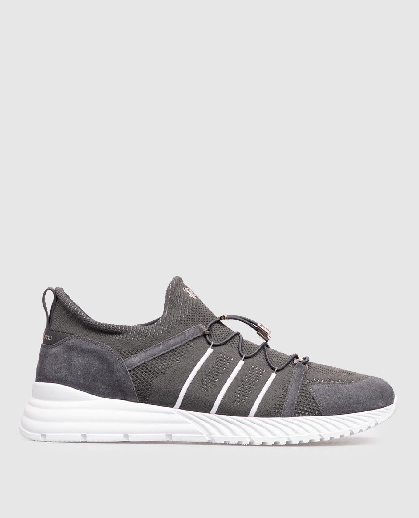 Grey combination sneakers with monogram logo Stefano Ricci