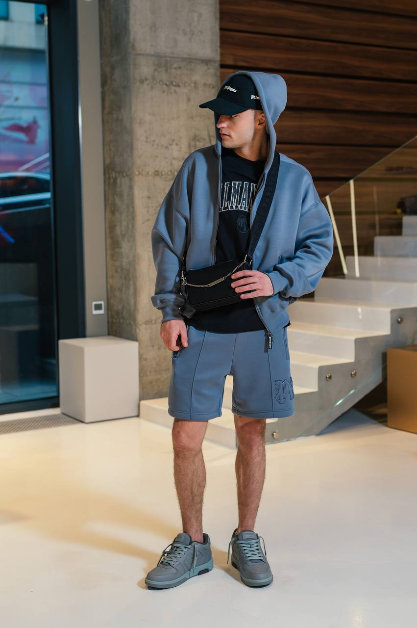 

Grey sports jacket with logo Palm Angels