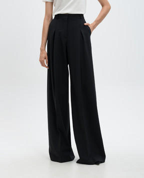 Del Core Black palazzo pants with wool P001752T0891