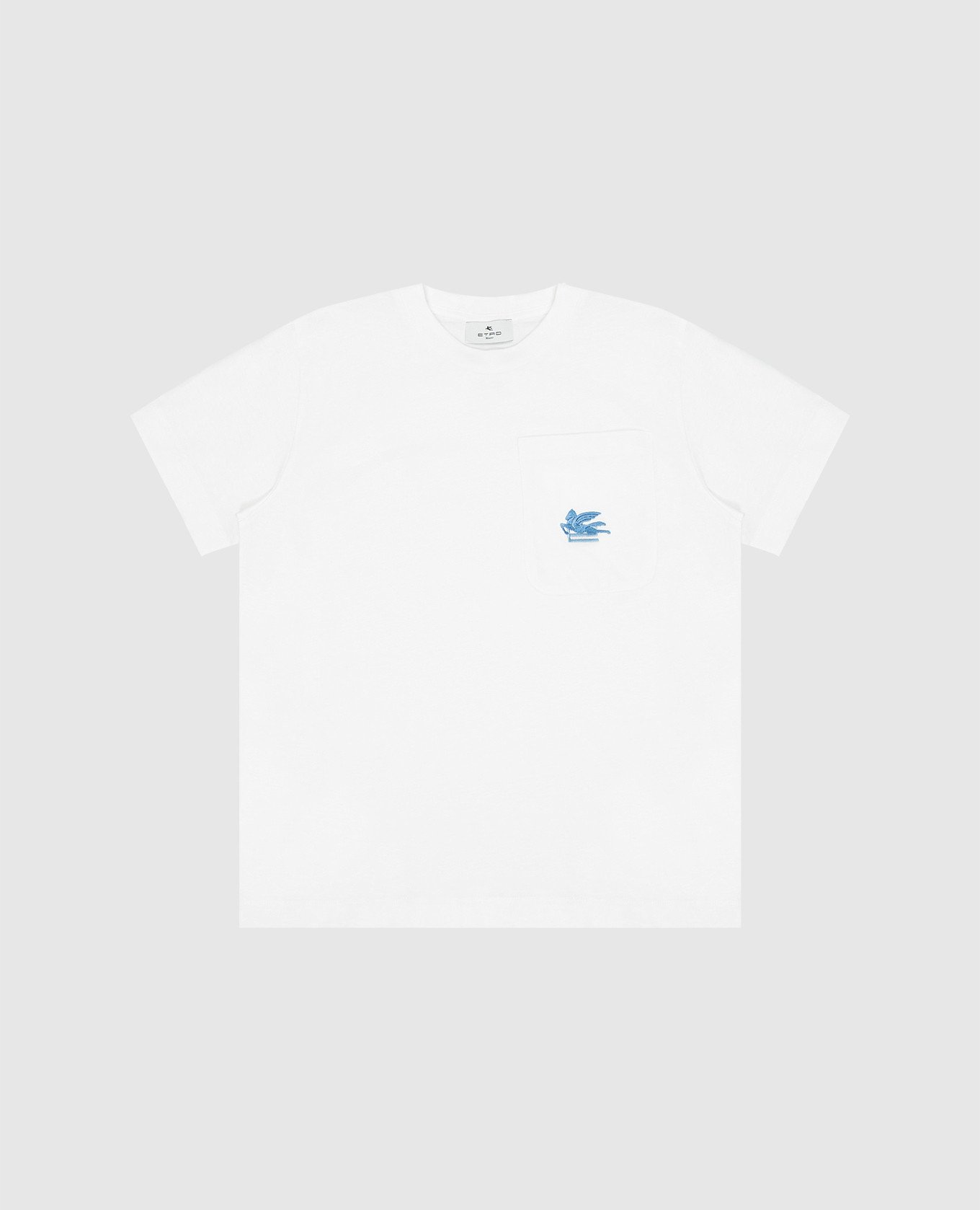 Children's white t-shirt with embroidered logo emblem etro