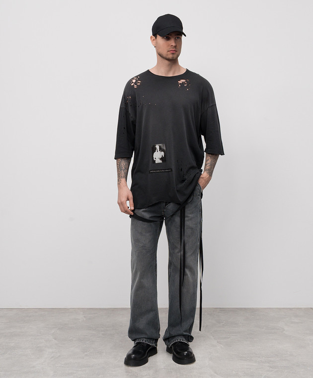 Ann Demeulemeester - Black T-shirt with holes B0013056FA638 - shop