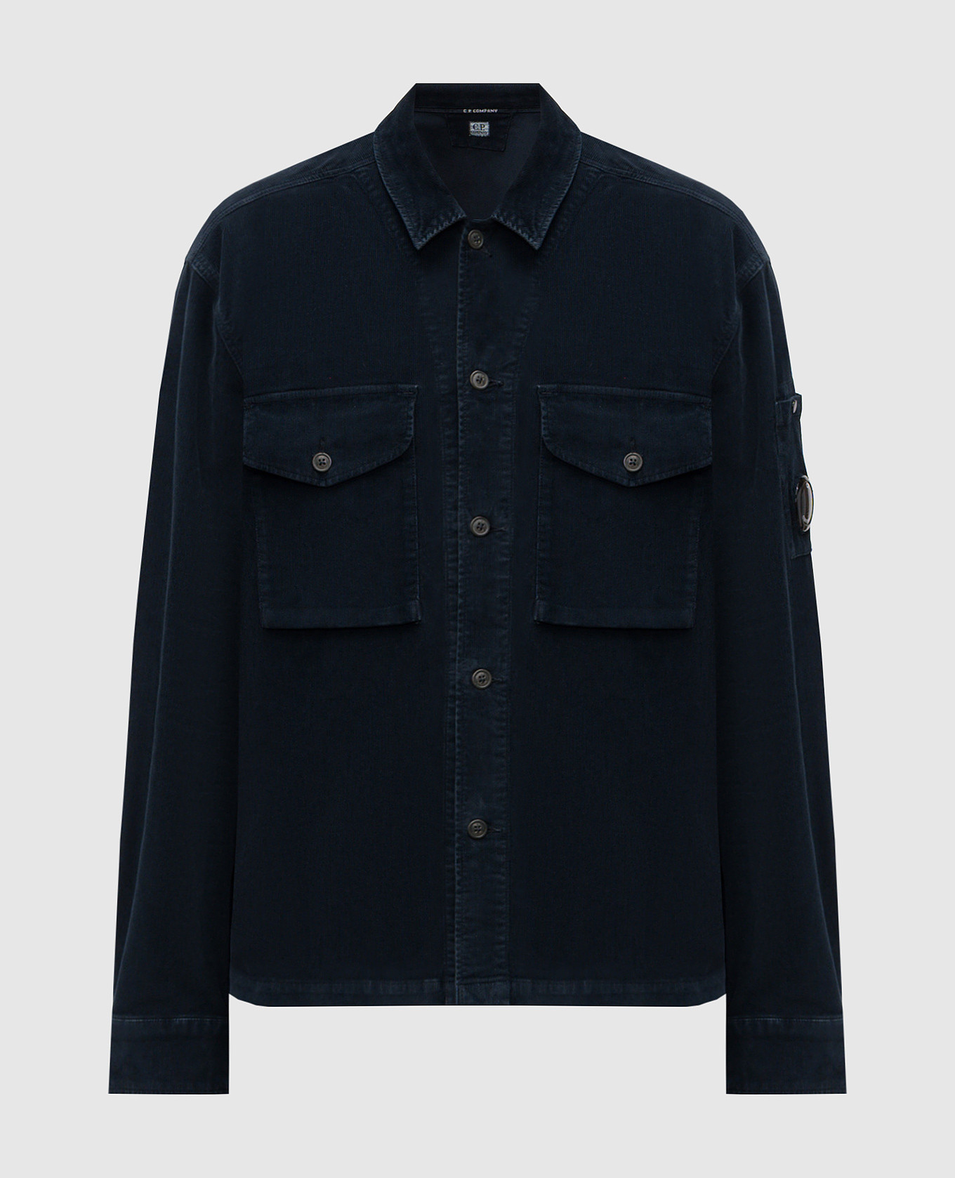 Blue zip-up shirt with logo C.P. Company