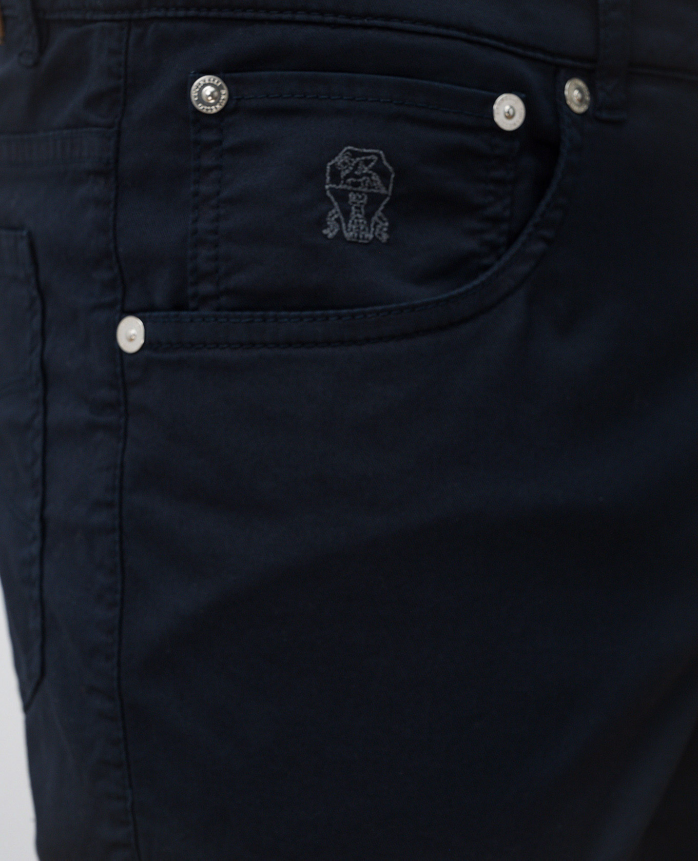 

Blue jeans with leather logo patch Brunello Cucinelli
