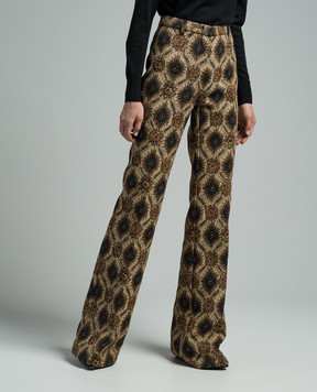 Etro Beige jacquard flared pants D11560594