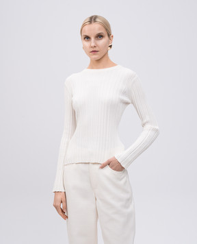 Lou Lou Studio White ELSA sweater with silk ELSA