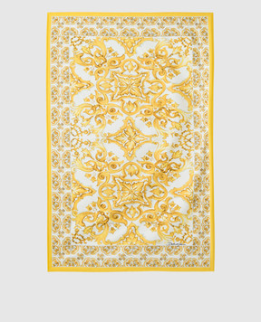Dolce&Gabbana White towel with MAJOLICA pattern O5A03JONN82