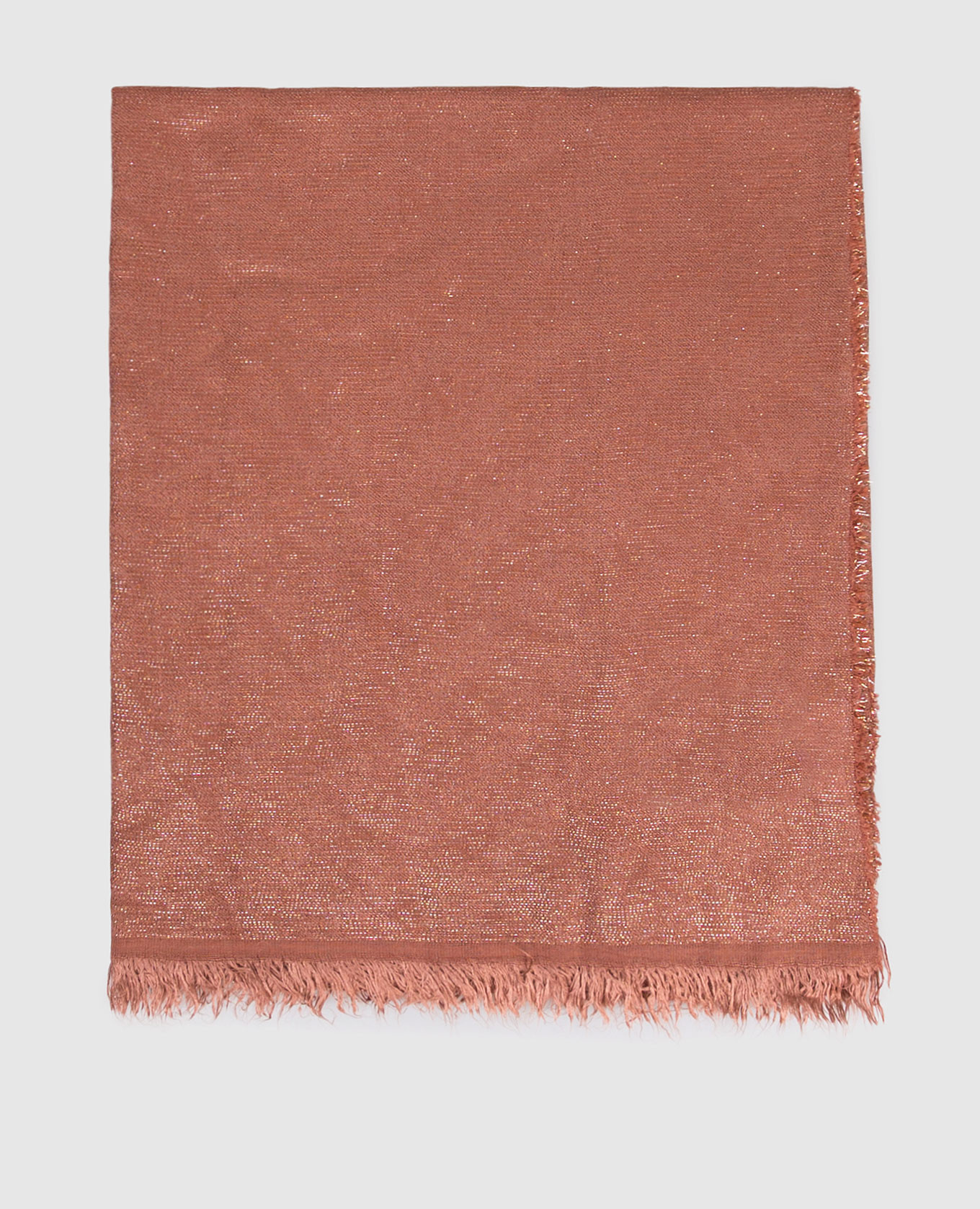 Brown wool scarf with lurex Peserico