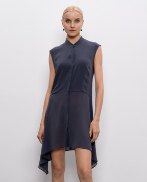 Brunello Cucinelli Blue silk shirt dress M0F28A4304y