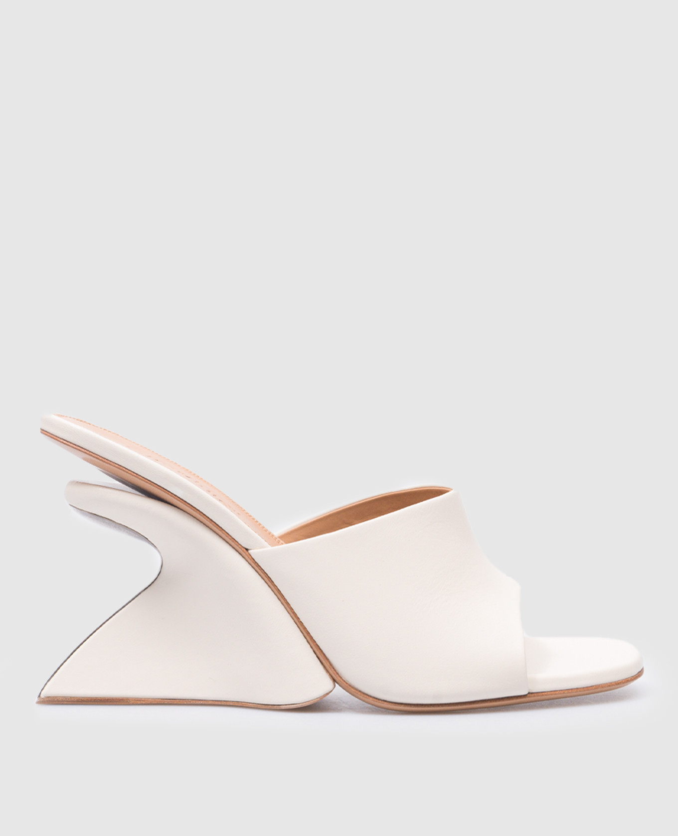 

Beige leather Jug mules with curved heels Off-White