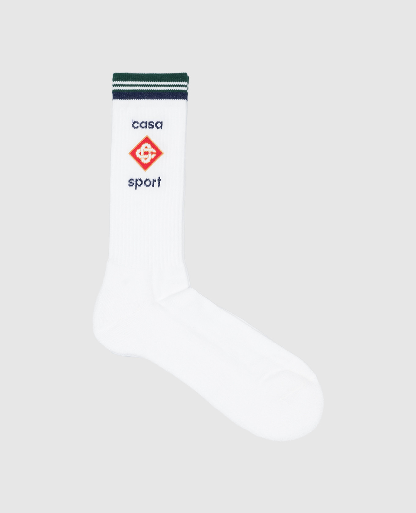 Casablanca White ribbed socks with logo monogram