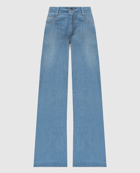 Ermanno Scervino Blue corduroy pants D457P368FGQ