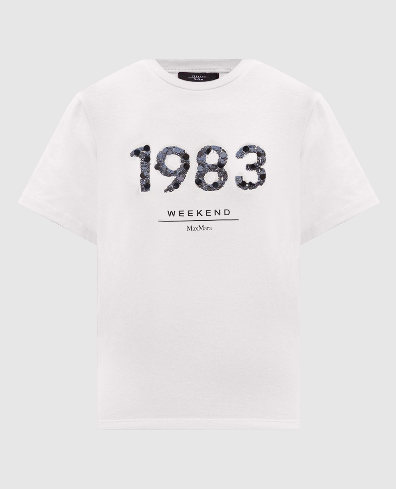 White CABINA T-shirt with sequins Max Mara Weekend