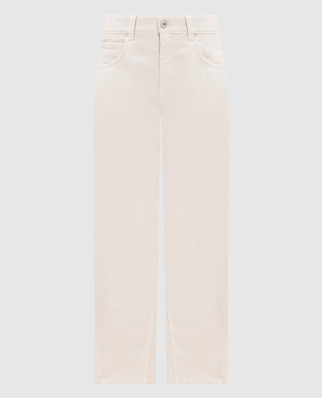 

Beige jeans with leather logo Brunello Cucinelli