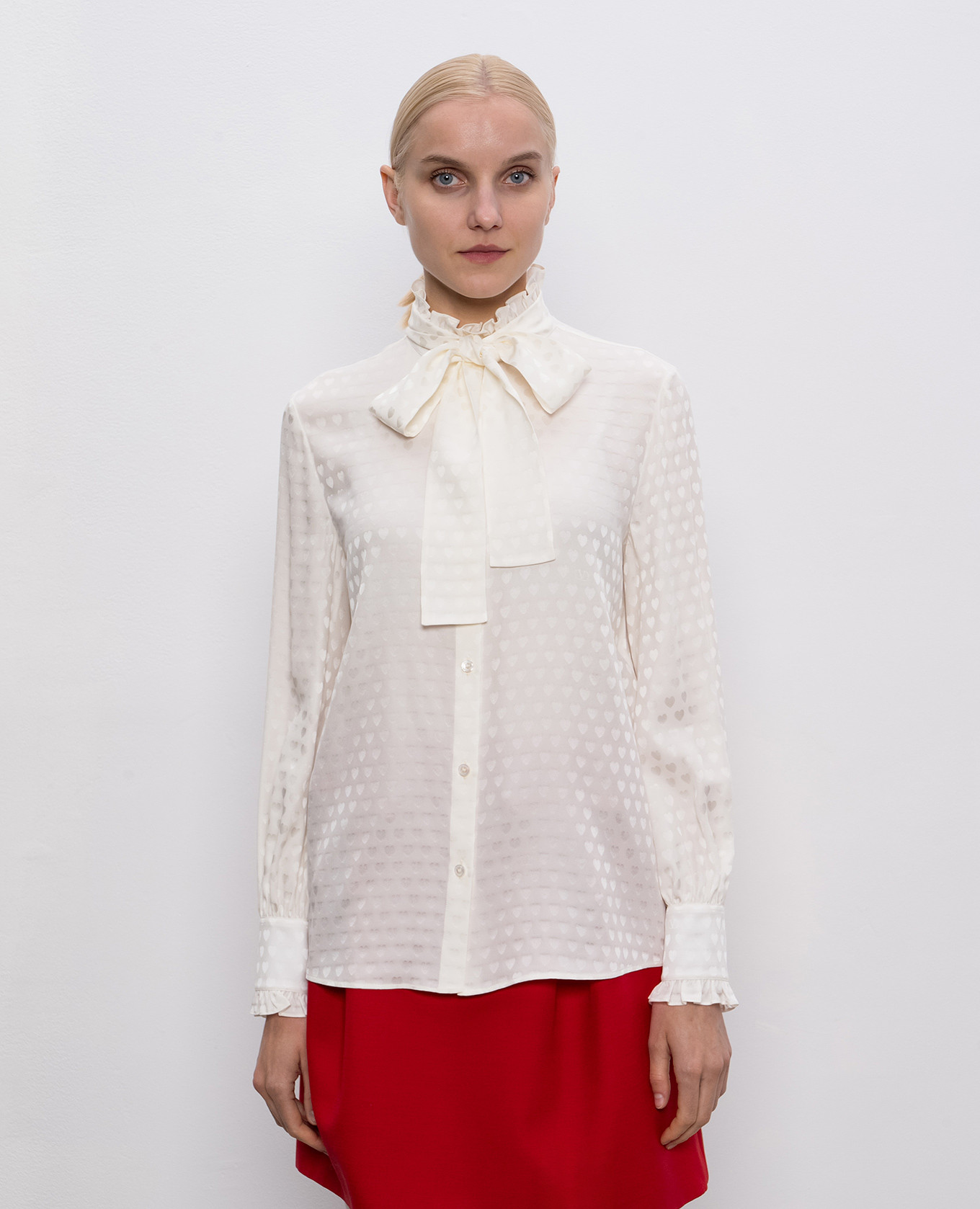 

White patterned silk blouse Valentino