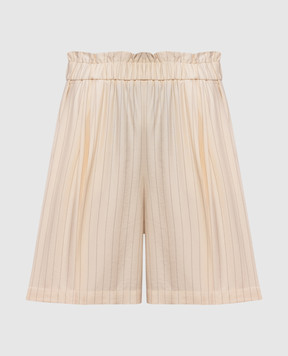 Twinset Beige striped shorts 251LL2AFF