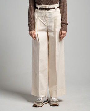 Peserico Beige flared pants with a high fit P04895T30A07948