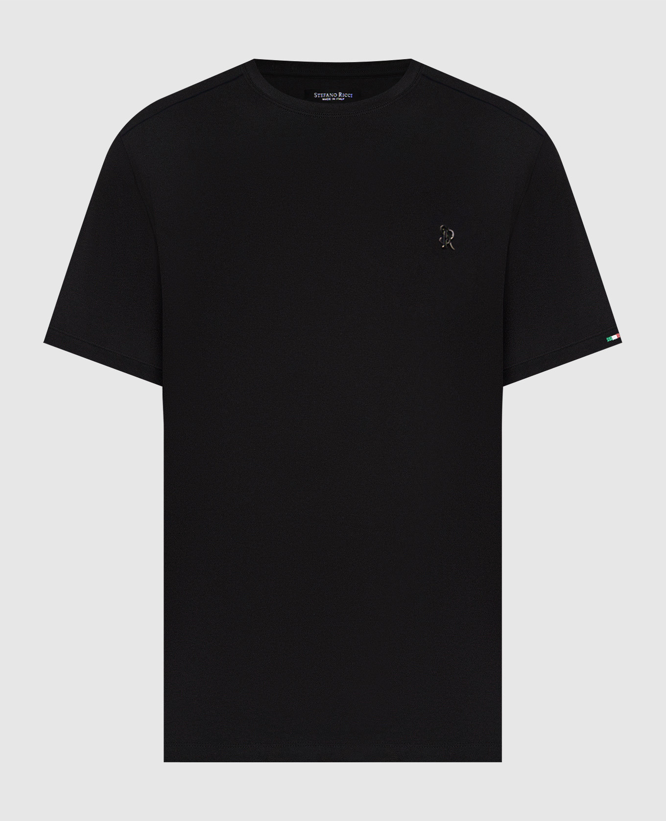 Black T-shirt with monogram Stefano Ricci