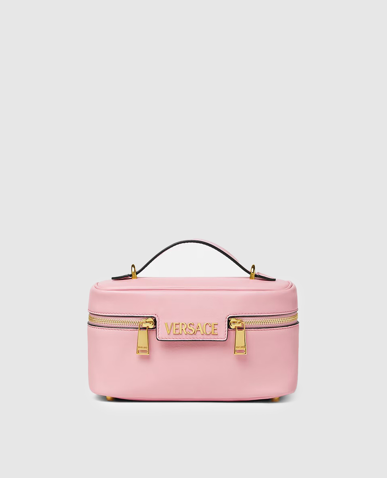 

Pink leather Tag cross-body bag with logo Versace