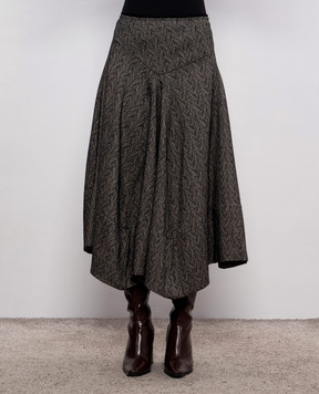 Marc Le Bihan Wool and linen skirt with a pattern 2549