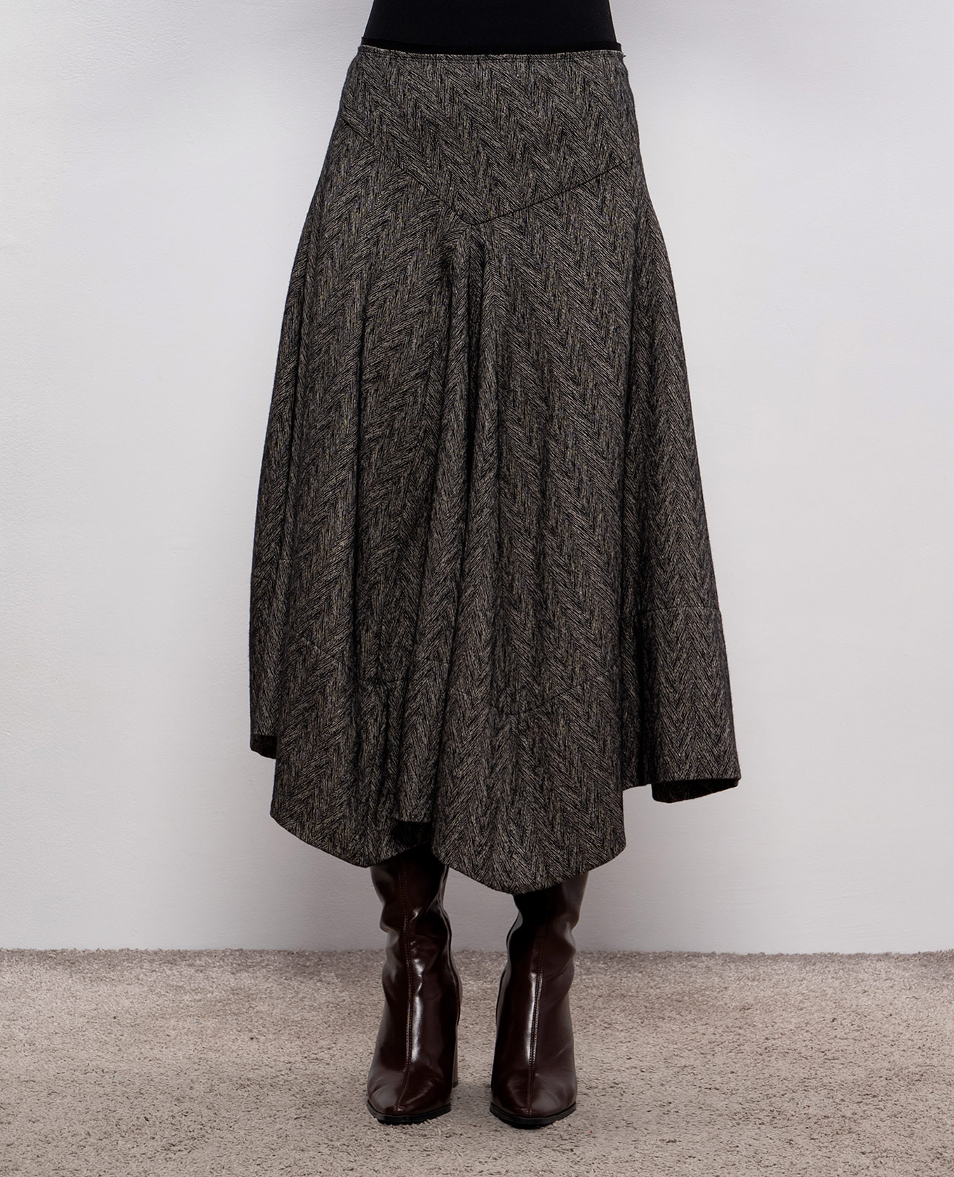 Wool and linen skirt with a pattern Marc Le Bihan 3