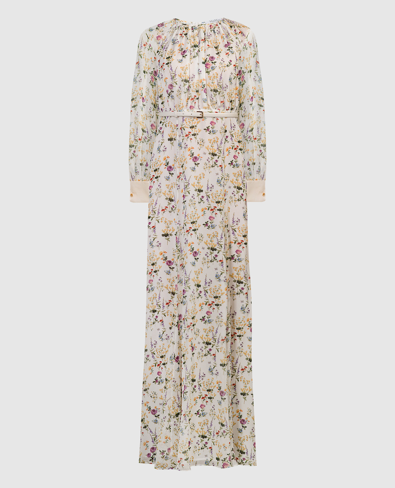 

White Ori silk dress in floral print Max Mara