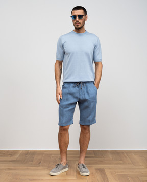 Cashmere&Whiskey Blue linen t-shirt MU9322318455R