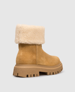 Moncler ENFANT Petit Aurea beige suede boots K29544F00020M8249
