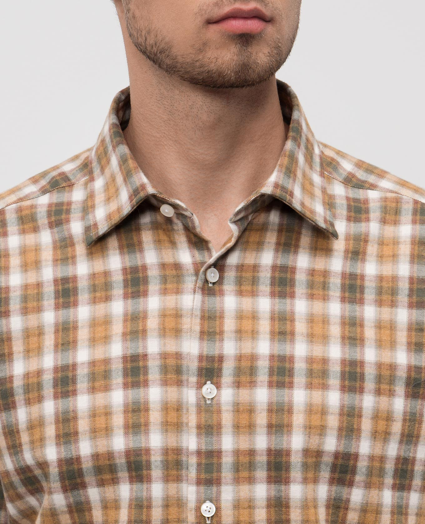 Beige checkered shirt Slowear 5