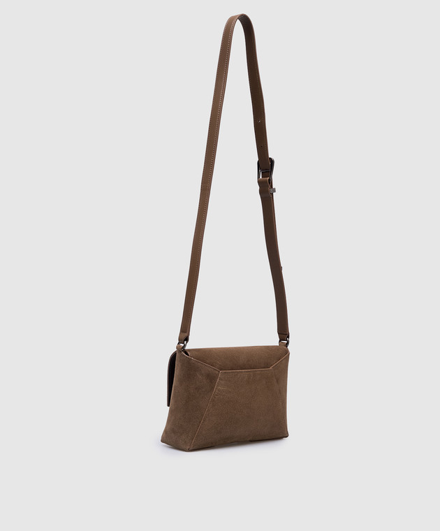 ショルダーバッグ・ポシェット Brunello Cucinelli Suede Crossbody Bag Small suede crossbody bag in brown - Brunello Cucinelli