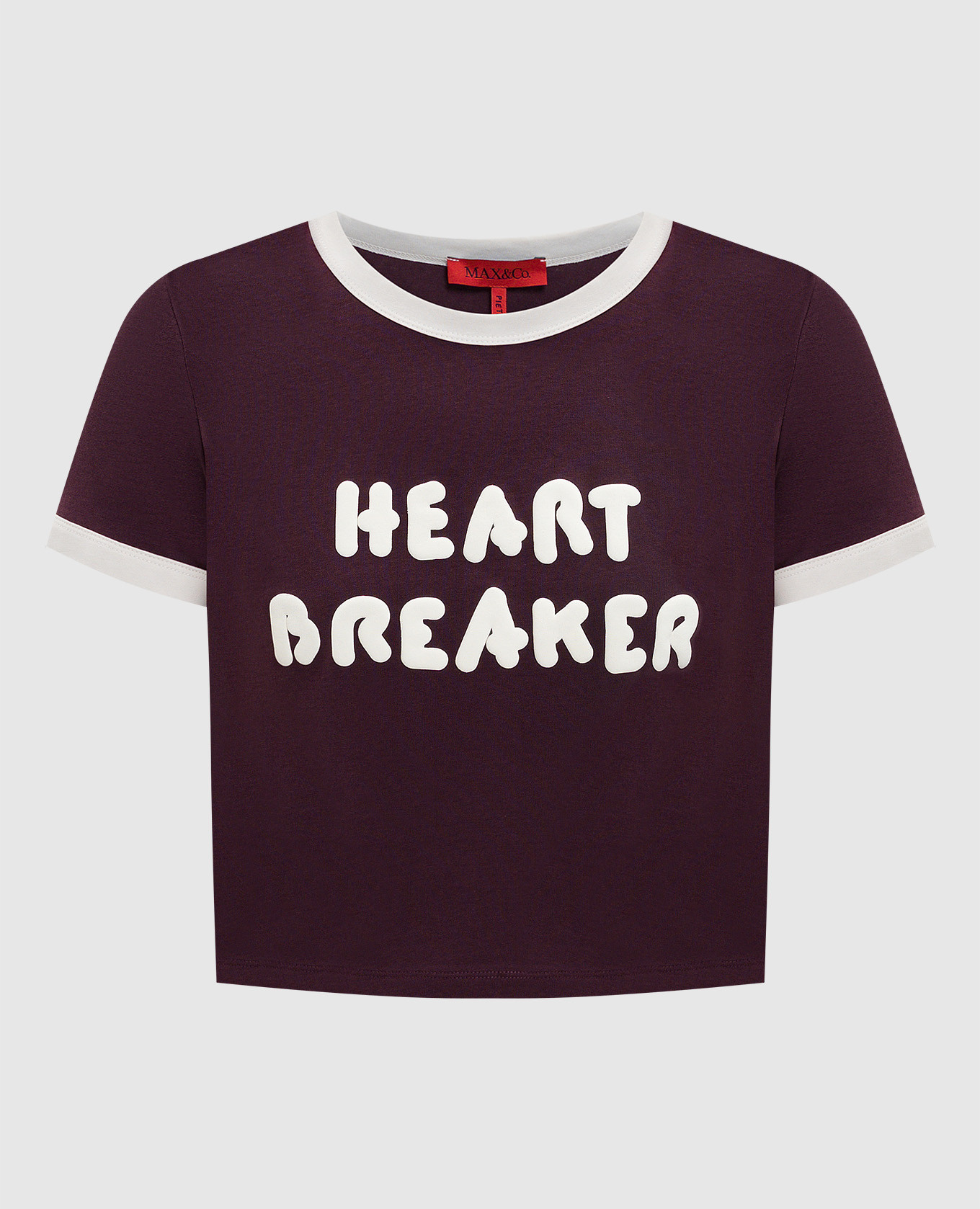BADDIETEE Burgundy Cropped T-Shirt Max & Co