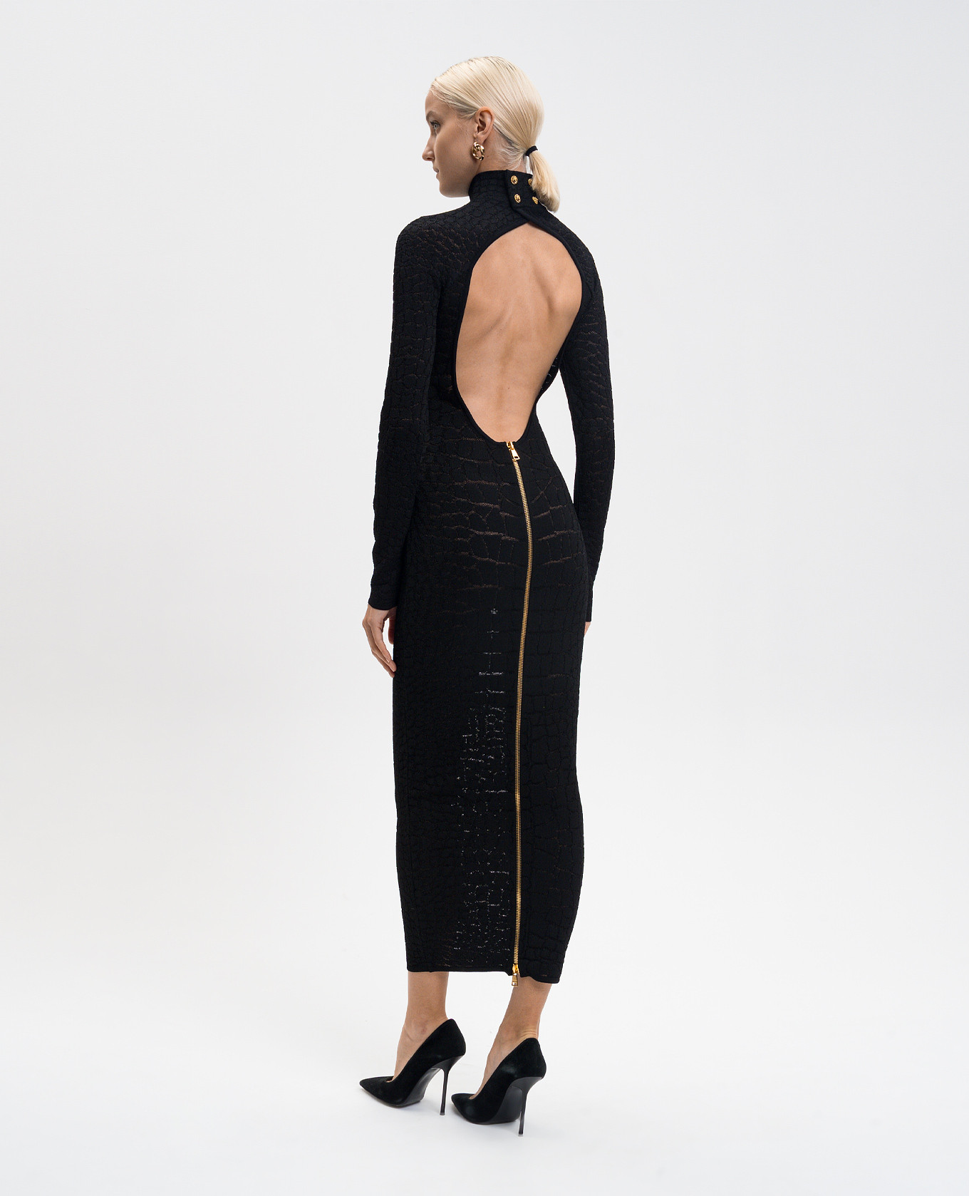 

Black dress with an open back Balmain