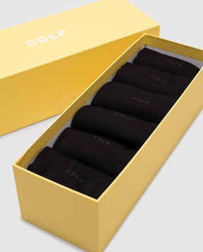 CDLP Set of black socks with logo pattern MSO006122226