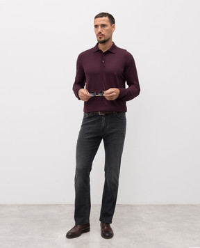 Stefano Ricci Purple wool polo with monogram K303025P03F25345