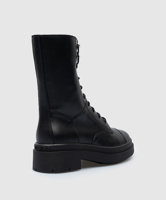 Jimmy Choo - NARI FLAT black leather boots with logo
