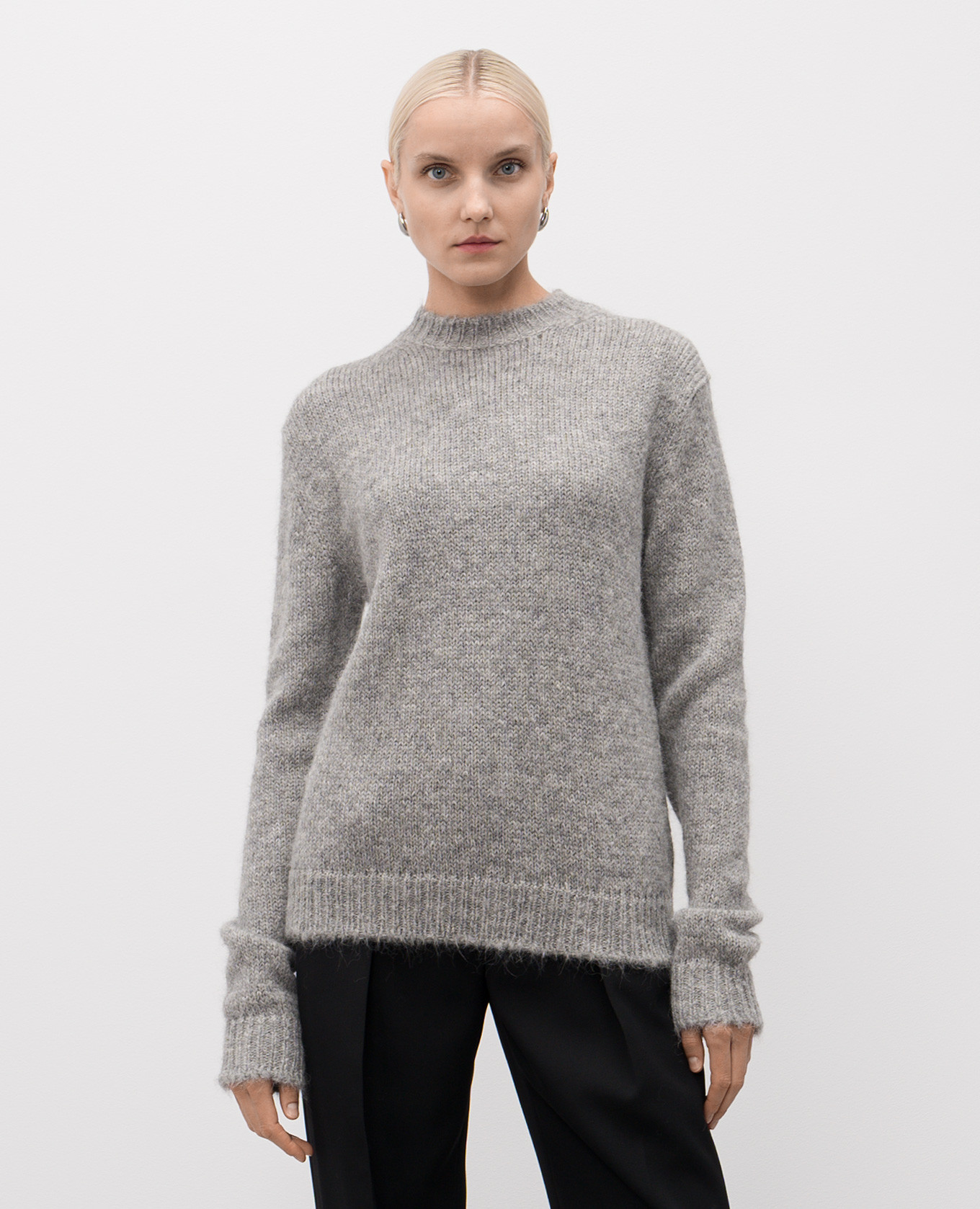 Gray alpaca wool sweater Jil Sander 3