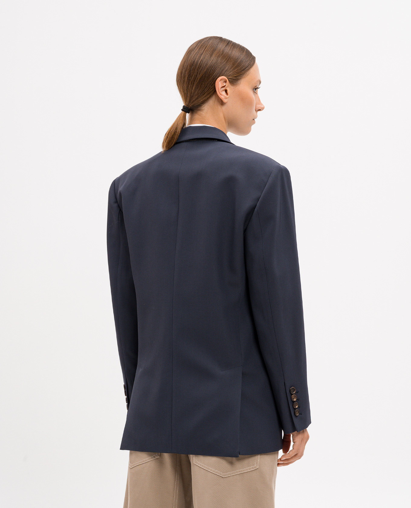 

Blue wool jacket with monil chain Brunello Cucinelli