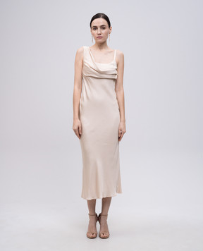 Peserico Beige dress with shiny texture E0209201940