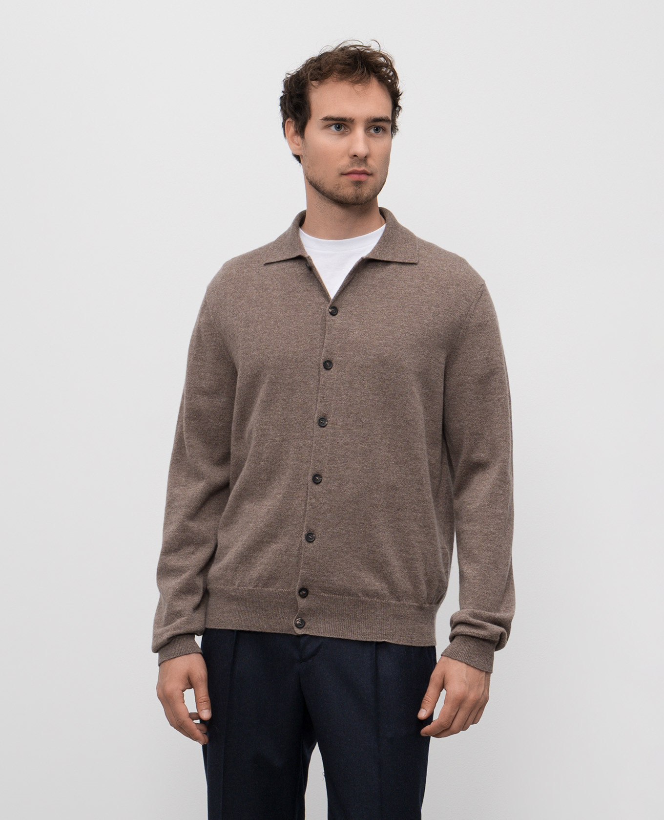 

Brown wool and cashmere cardigan Peserico