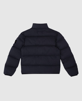 Stone Island Children's blue quilted down jacket with logo patch 81164072868